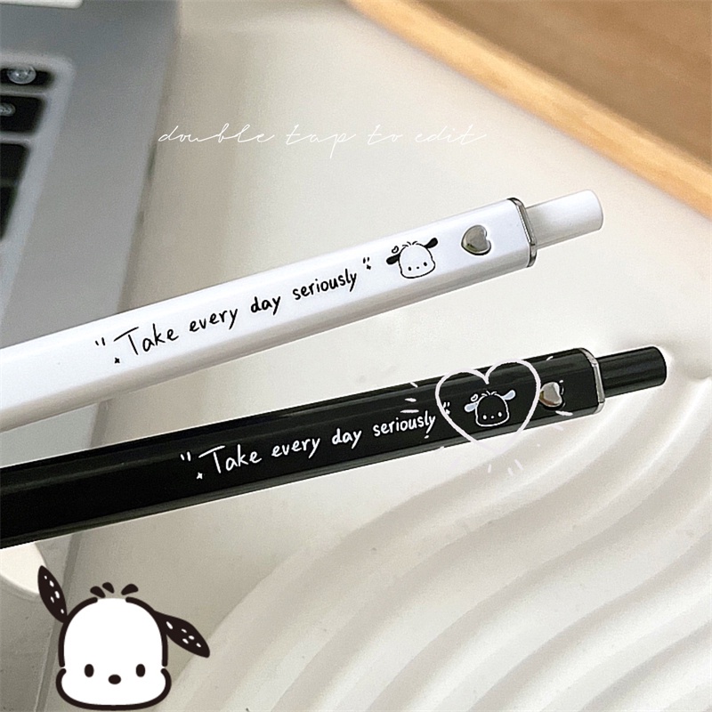 Ins style ink pen sinh viên pacha dog rollerball pen 0.5mm press pen văn phòng phẩm sinh viên