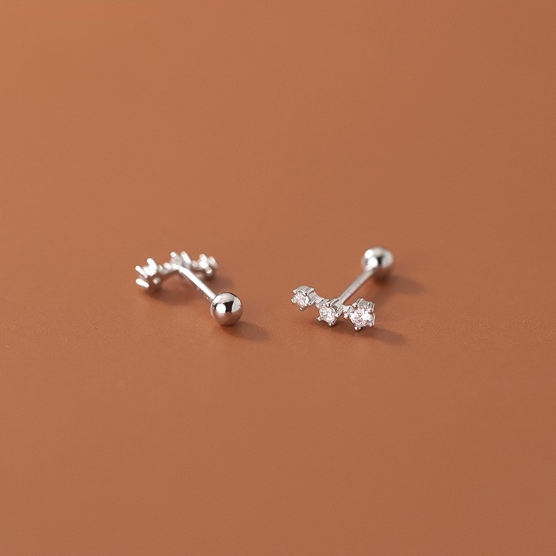 E322 mini stars screw hoop earrings minimalist unisex stud earrings phụ kiện phong cách thời trang