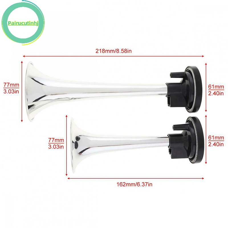 Cặphj 2 cái còi hơi đen kèn kép máy bơm không khí còi ống ô tô xe tải tàu thuyền vn