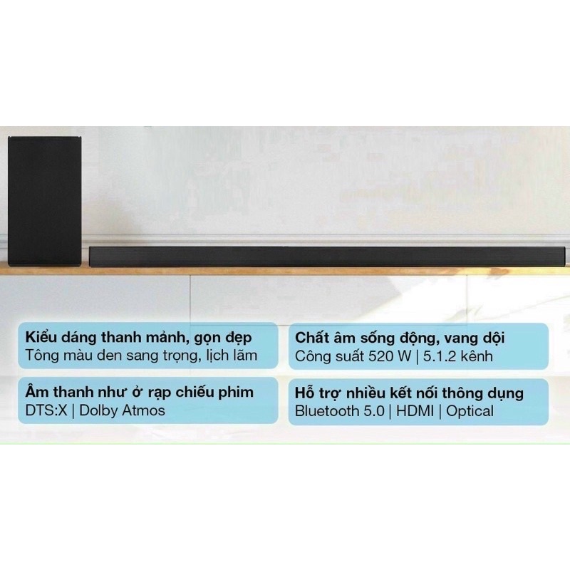 Loa Thanh Soundbar LG SN9Y 5.1.2 Ch, công suất 520w hàng chính hãng cao cấp