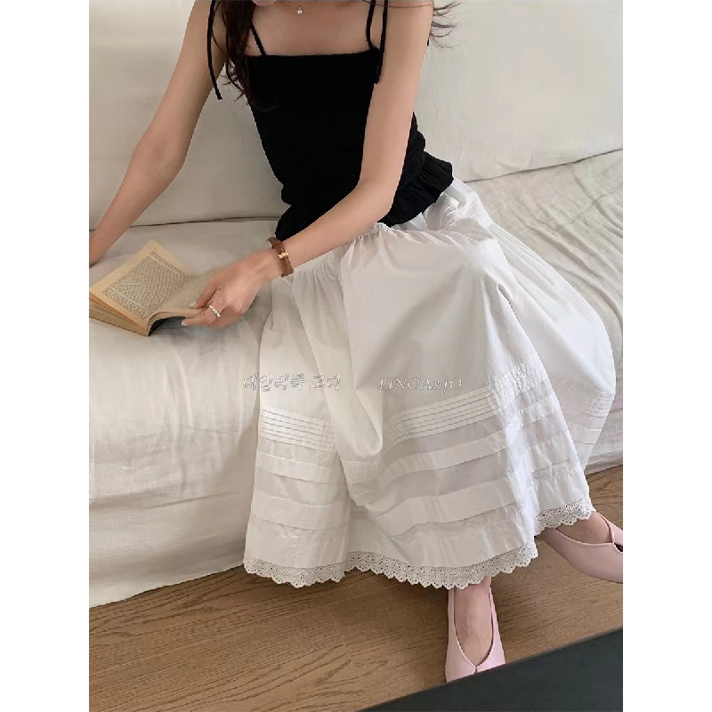 Váy nữ 2023 mới mùa hè phong cách hàn quốc giảm béo eo cao váy dài thanh lịch