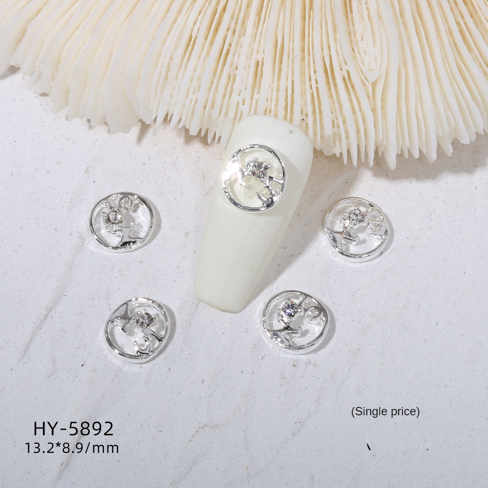 ✧Ready Stcok 10 Cái Nail Art Silver Daimond Jewelry Butterfly Bowknot Heart 3d Rhinestone Drill Trang Trí Móng Dụng Cụ Làm Móng Cho Tiệm Nail CAO HƠN