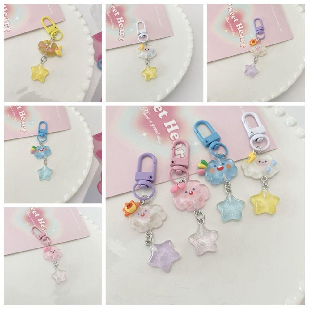 Isita Móc Khóa resin Nhỏ Hình Đám Mây Ngôi Sao Đám Mây Bầu Trời Đầy Sao Cho Học Sinh