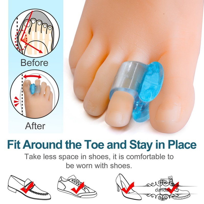 New blue soft silicone gel toe separator hallux valgus bunion spacers thumb corrector foot care tool