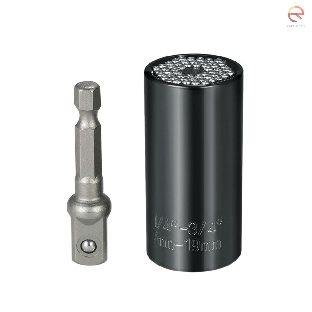 ⚓7mm-19mm multi-function universal socket metric wrench power drill adapter socket set dụng cụ sửa chữa chuyên nghiệp