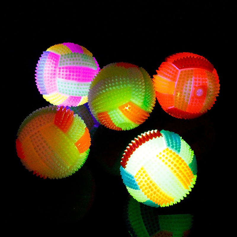 Đèn led nhấp nháy thay đổi màu sắc nảy mát xa nhím bóng chuyền trẻ em đồ chơi bóng phát sáng bằng cao su