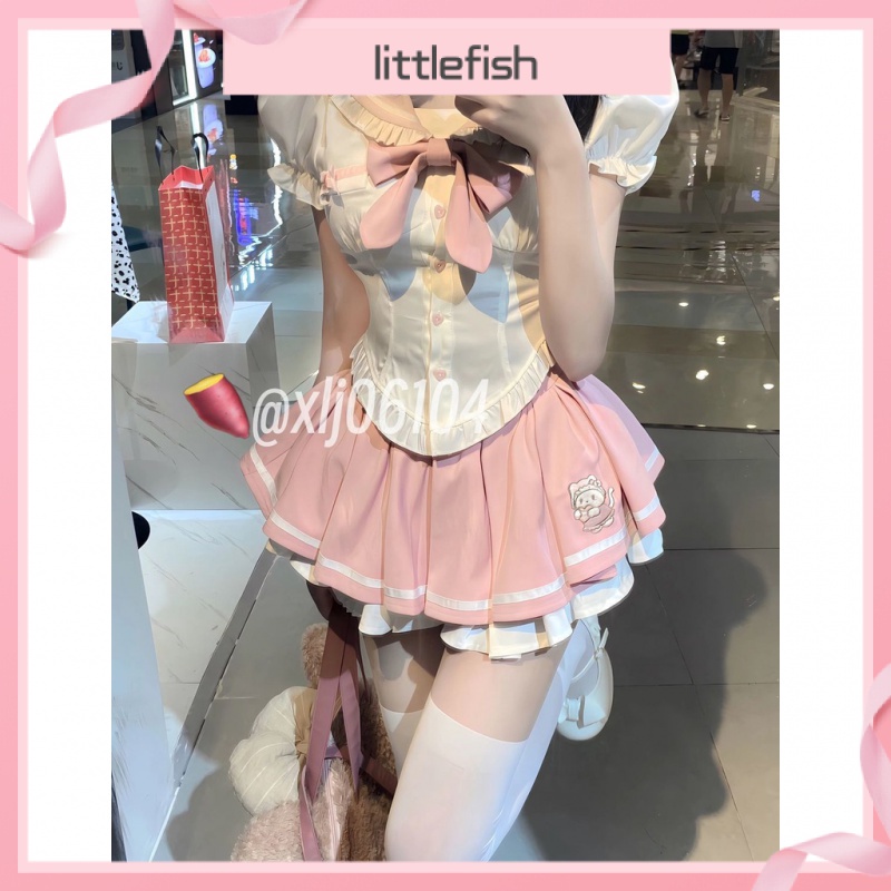 Bộ Đồng Phục Áo Sơ Mi Dáng Ôm Màu Hồng Ngọt Ngào Sang Trọng + Chân Váy Pettiskirt Nhẹ Nhàng Có Sẵn Size Lớn Thời Trang Mùa Hè Cho Nữ