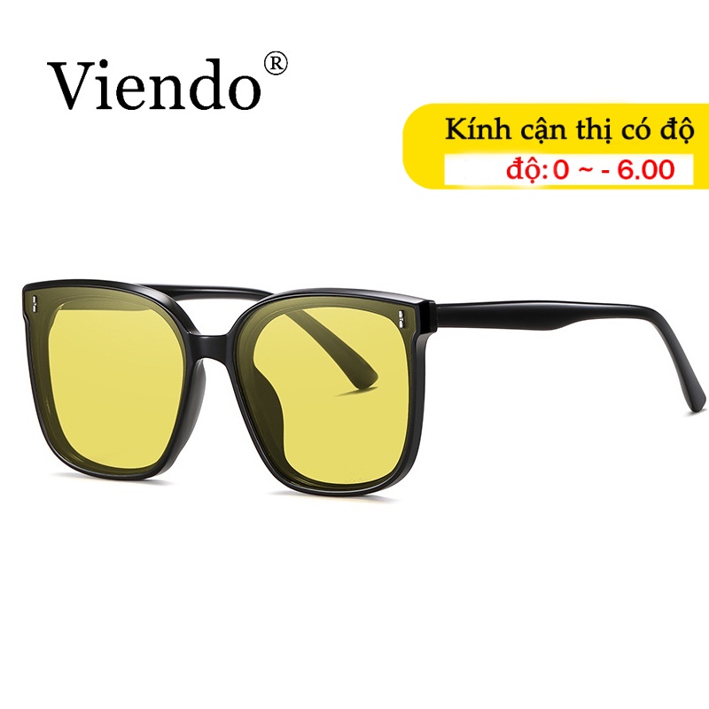 Kính râm nam nữ VIENDO gọng vuông chống tia UV hàn quốc phụ kiện thời trang kính cận có độ cắt theo yêu cầu