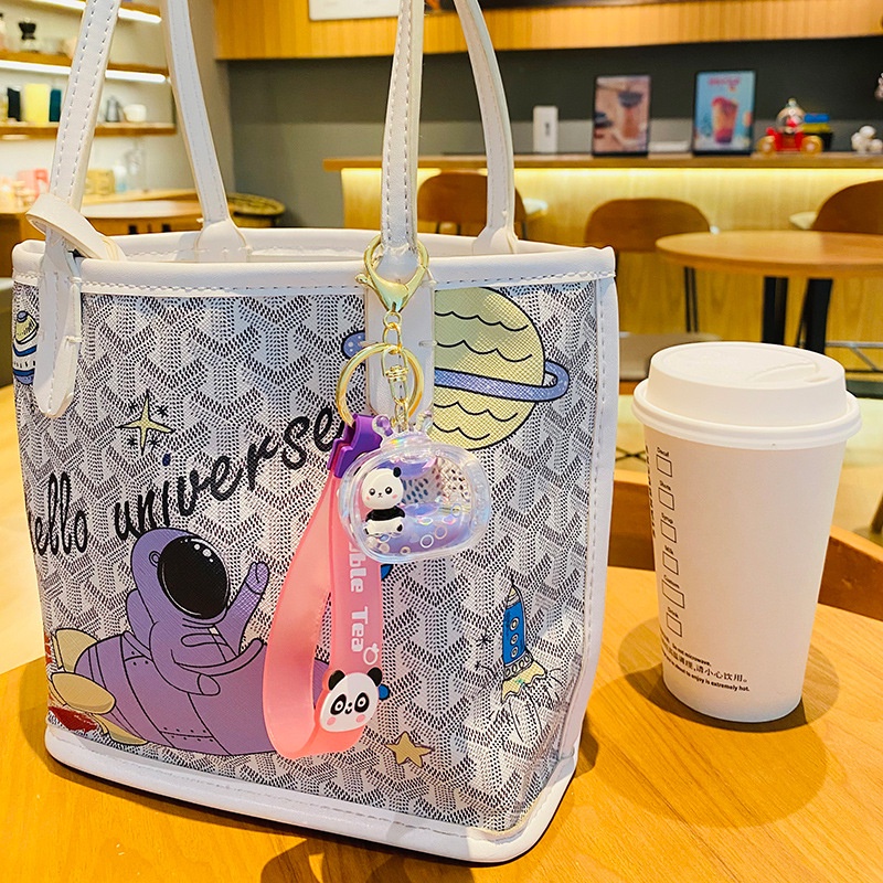 Hoạt Hình Móc Khóa Hình Gấu Trúc / Bình Sữa Đáng Yêu