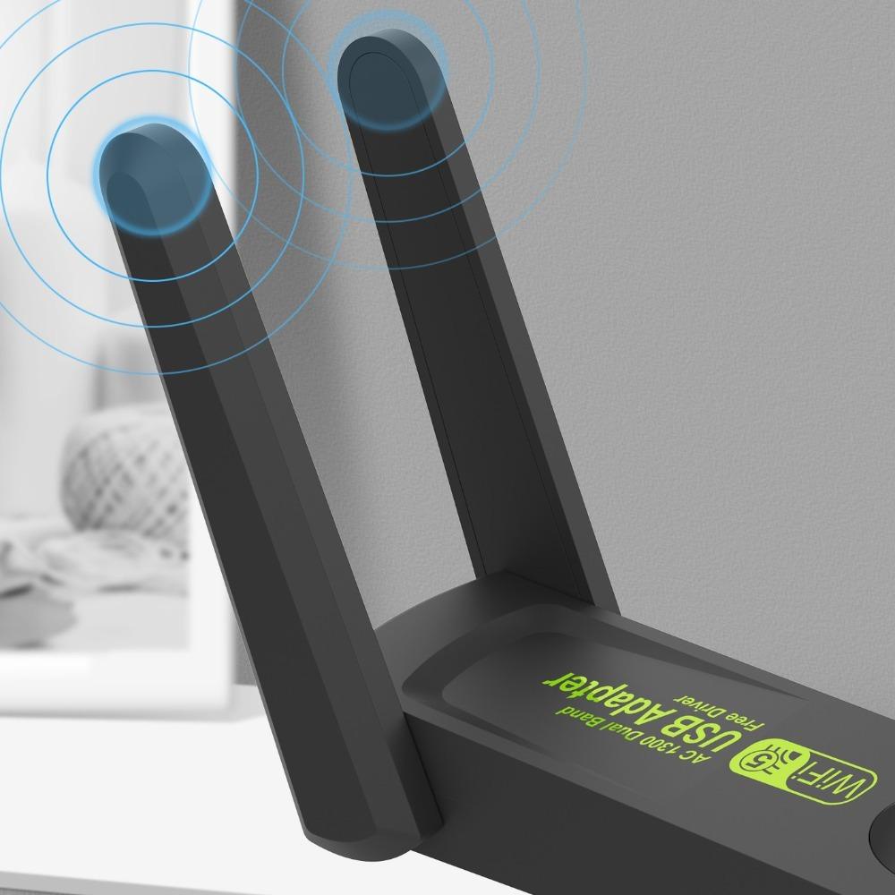 Thẻ Mạng Không Dây 1300m usb 600m / 1300m Băng Tần Kép Di Động Cho pc / laptop / Điện Thoại / Máy Tính Bảng