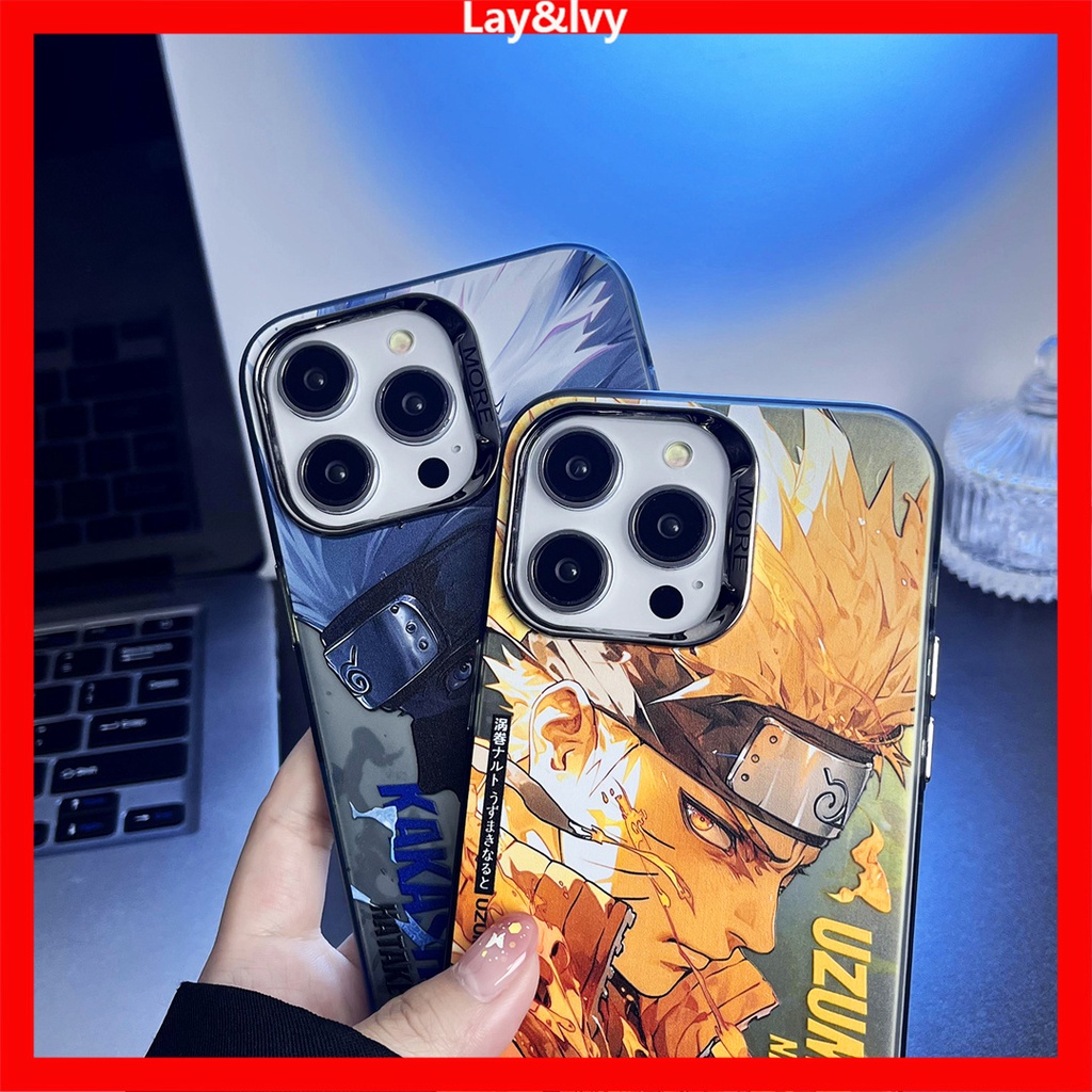 Phim hoạt hình phim hoạt hình anime naruto naruto kakashi mạ khung ống kính kim loại imd vỏ điện thoại silicon thích hợp cho iphone 14 14pro 14max 13promax 12 12promax 11