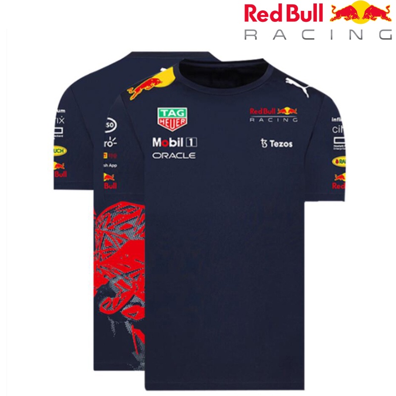 2023 new f1 racing suit + oracle red bull racing t-shirt + nam & nữ summer short sleeve t-shirt