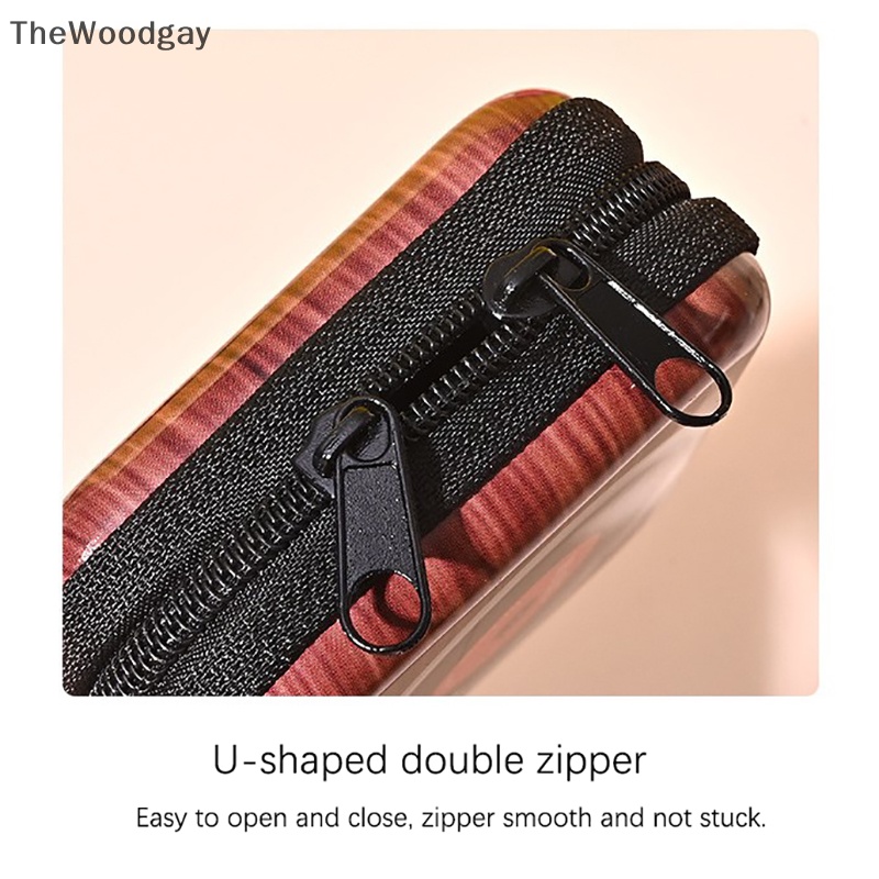 Thewoodgay thời trang sáng tạo thiếc dây kéo ví đựng tiền xu cầm tay hộp đựng chìa khóa nhỏ cổ điển hộp tai nghe cá nhân hóa băng túi máy ảnh en