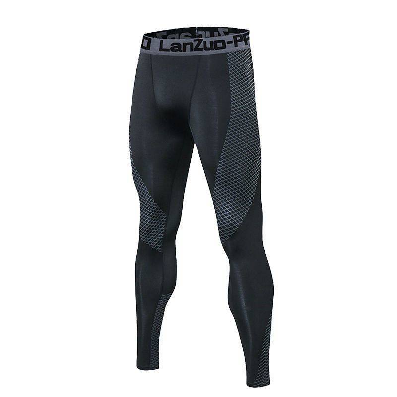 Sports Tight Trousers Compression Basketball Fitness Clothes High Elastic Training Room Quick-Drying Bottoming Men's Suit Cropped Pants 06G0