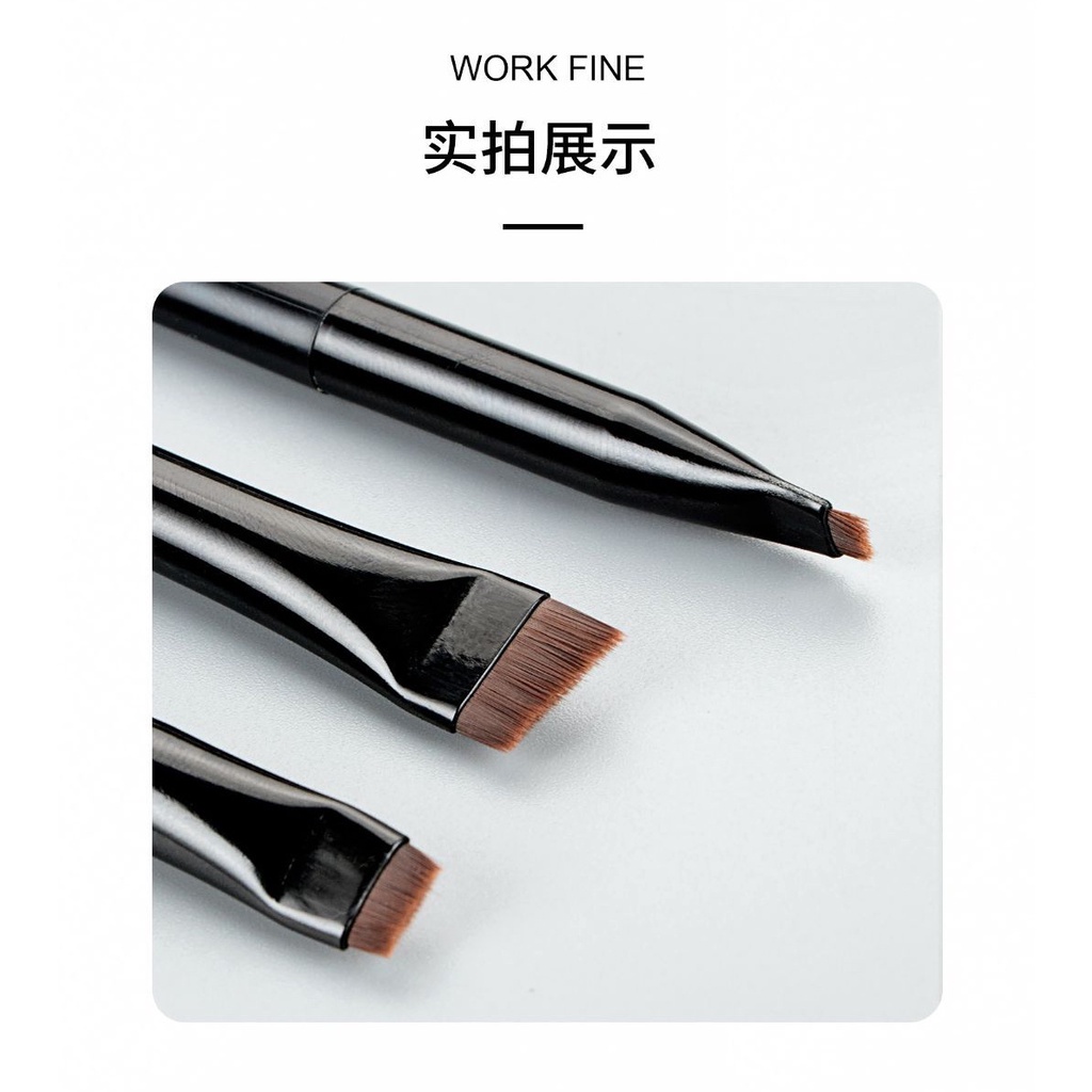 Jiaqi same style 3-piece set blade eyeliner brush fine oblique eyebrow brush outline eyeliner ultra-thin eyeshadow brush makeup brush
