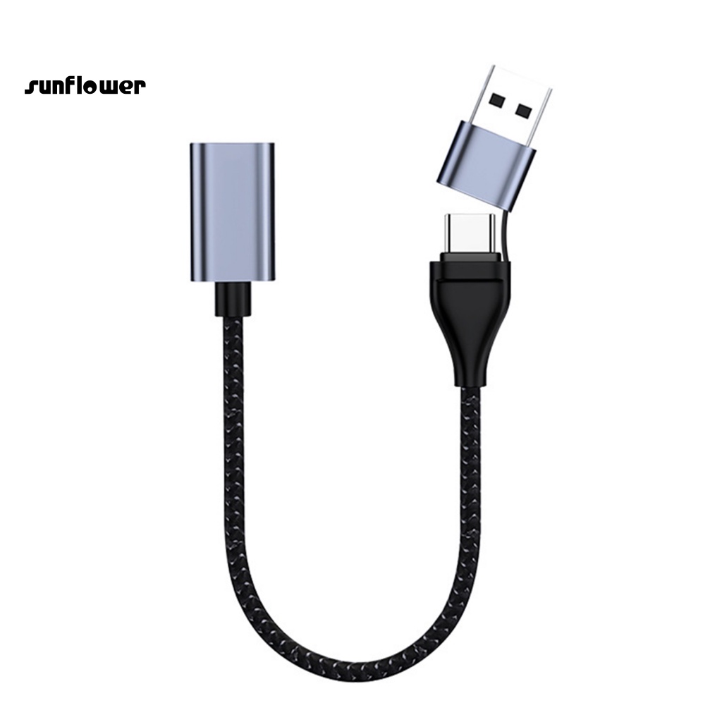 Dây cáp OTG LENOVO Type-C sang USB 2 trong 1 siêu nhẹ tiện dụng thích hợp cho máy tính