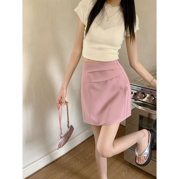 Chân Váy Chữ A Ngắn Lưng Cao Phối Bèo Thời Trang Mùa Hè Hàn Quốc Mới Cho Nữ