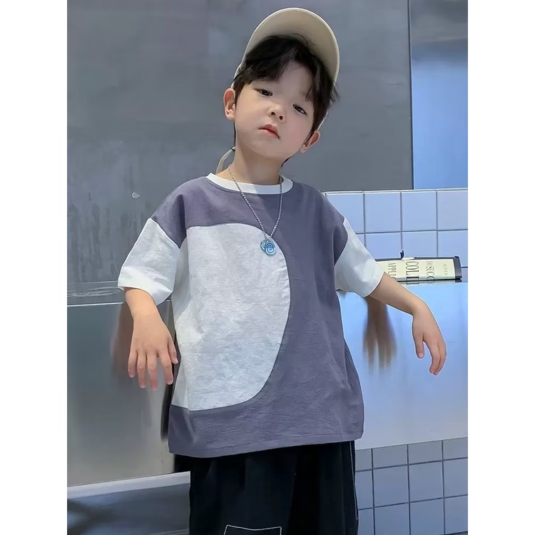 Áo Thun Cotton Lanh Tay Ngắn Dáng Rộng Thời Trang Mùa Hè Hàng Mới Dành Cho Bé Trai