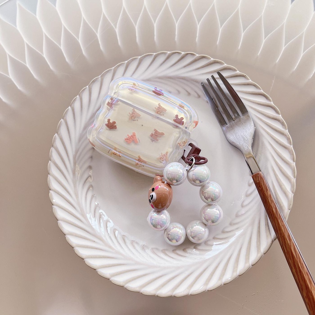 Vỏ Bảo Vệ Hộp Sạc Tai nghe không dây AirPods 1 2 3 pro2 2022 Bằng Silicon Chống Rơi Hình Gấu Hoạt Hình