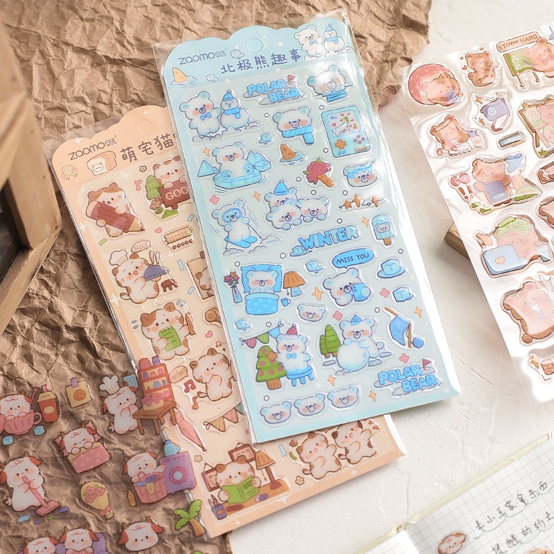 Miếng Dán Pha Lê Epoxy Trong Suốt Trang Trí Sổ Tay Ba Chiều 8 Kiểu