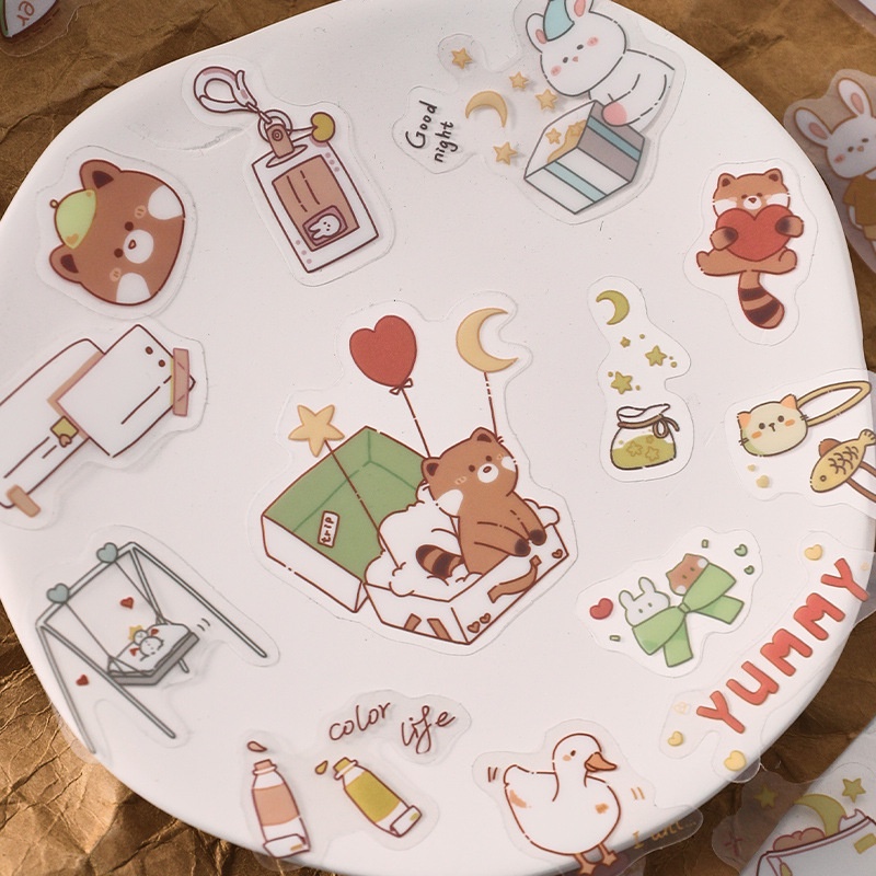 Miếng Dán Trang Trí Sổ Tay Hình Động Vật Dễ Thương
