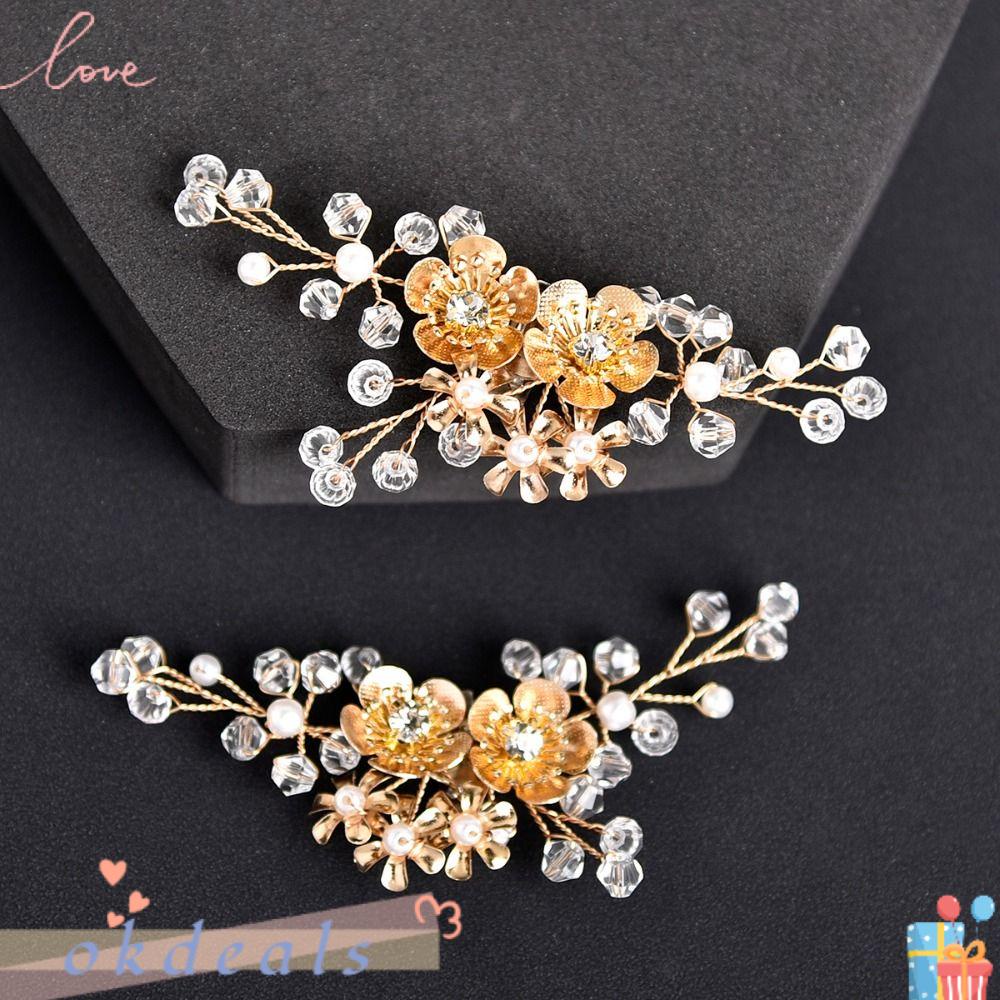 1 Cặp Phụ Kiện Trang Trí Giày Cho Cô Dâu Ngày Cưới|Trâm Cài Áo Hình Bông Hoa Đính Đá Sang Trọng