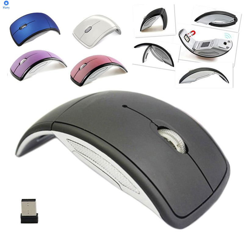 Chuột 2.4 Ghz Chuột Chống Trượt Bluetooth Không Dây Có Thể Gập Lại Với Đầu Thu Usb Mini Cho Máy Tính Xách Tay Máy Tính Xách Tay Máy Tính Bảng Ipad 1200 (Dpi) 【Bluey】