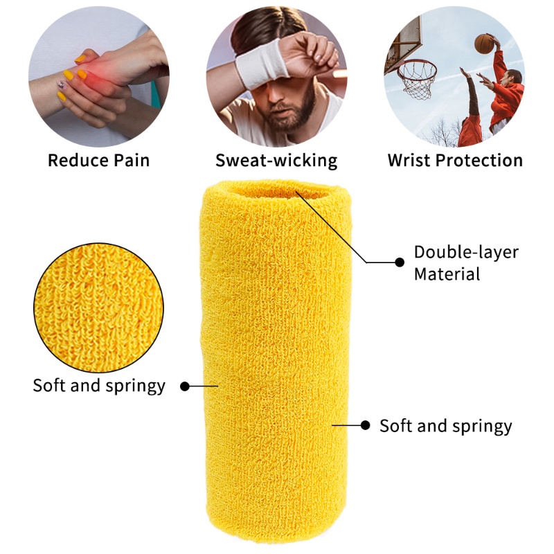 Băng Quấn Bảo Vệ Cổ Tay Thấm Hút Mồ Hôi Bằng Sợi Cotton Nhiều Màu Cho Nam Và Nữ