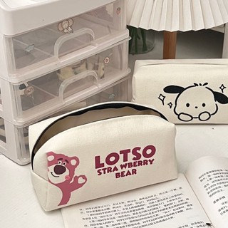 Túi đựng bút cỡ lớn Hộp bút vải canvas họa tiết gấu thỏ Bentoy Lotso | Panda House