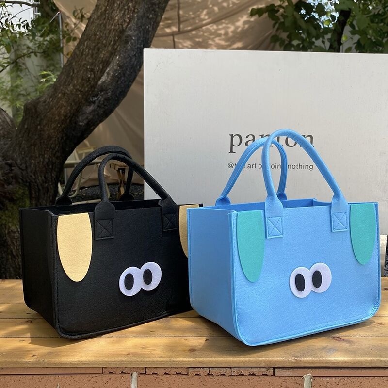 Túi tote Bằng Vải Nỉ Kiểu Dáng Hoạt Hình Dễ Thương