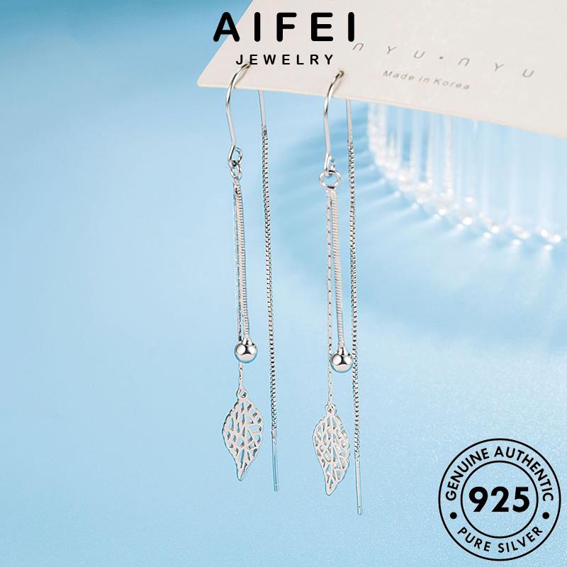 AIFEI JEWELRY hàn sức kiện khuyên 925 nữ quốc bản bạc thật tua tính xỏ lá vành tròn thời tai cá trang bông Thời phụ nguyên E710