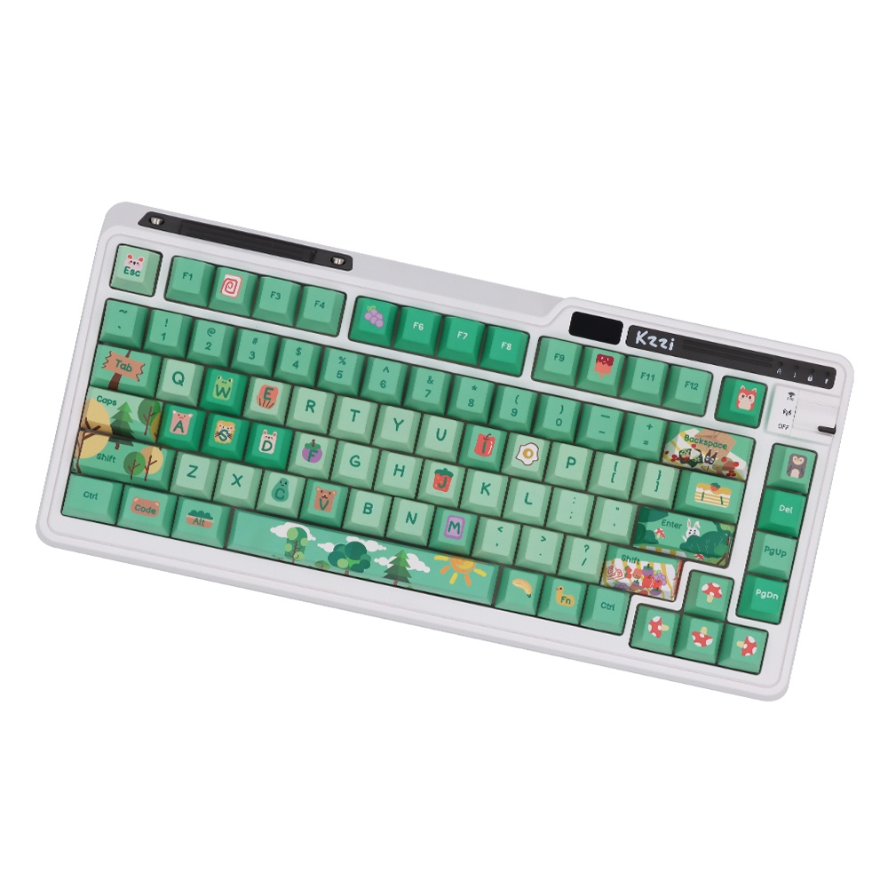 Forest Party Green Theme Keycaps PBT Cherry Profile Bộ Nút Bàn Phím 61 / 68 / 80 / 84 / 98 / 100 / 108 Thay Thế Chuyên Dụng