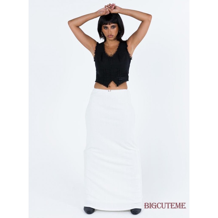 [] Áo Tank Top Không Tay Cổ Chữ V Viền Ren Không Đều Màu Trắng / Đen Cho Nữ