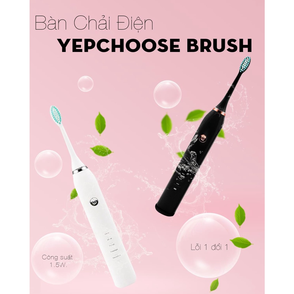 BÀN CHẢI ĐIỆN P/S PRO100 VÀ Y/H BRUSH MAX - Công Nghệ Sóng Âm, Chải Sạch Mảng Bám Tới 10X