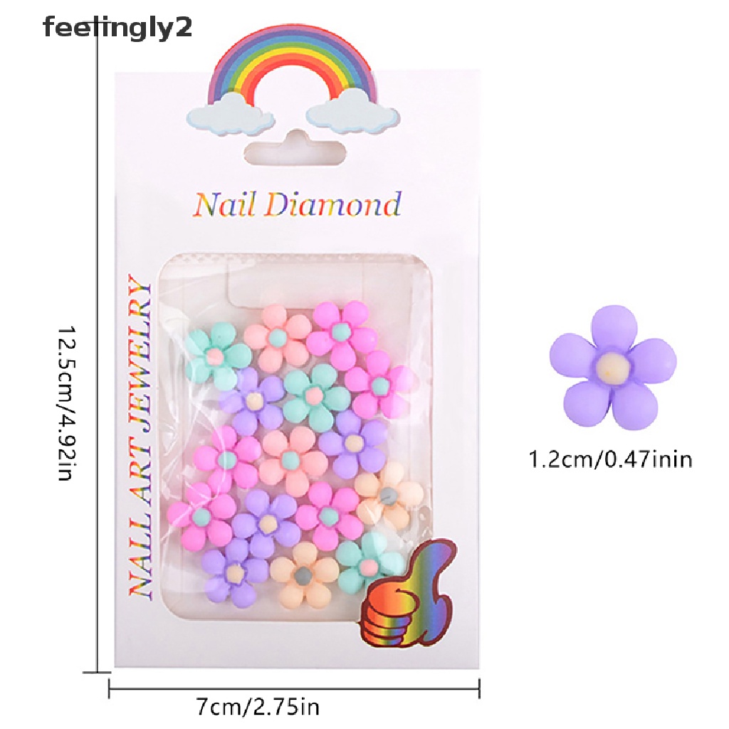 Bộ 20 Phụ Kiện Trang Trí Móng Tay Hình Hoa Cúc Hoạt Hình Xinh Xắn