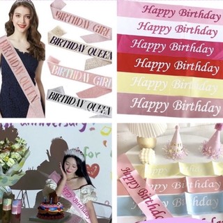 Băng rôn Happy Birthday, dây đeo chéo sinh nhật sang chảnh, Happy Birthday Sash