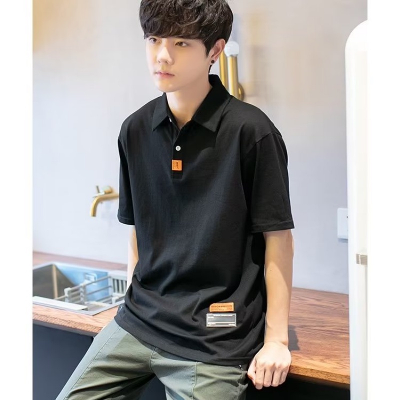 Áo Thun POLO Tay Ngắn In Chữ Phong Cách Hàn Quốc Thời Trang Cho Nam Size M-2XL