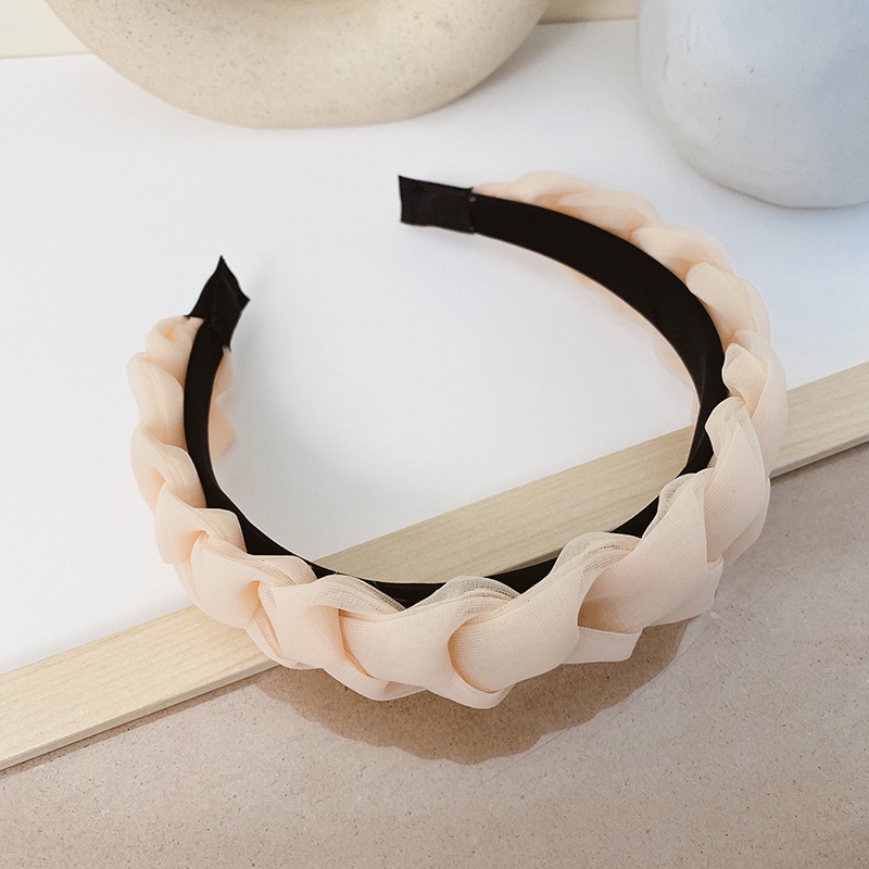 Băng Đô Cài Tóc Xốp Màu Cà Phê Trà Sữa Hình Đầu Lâu Đính Ngọc Trai Thời Trang Nhật Hàn