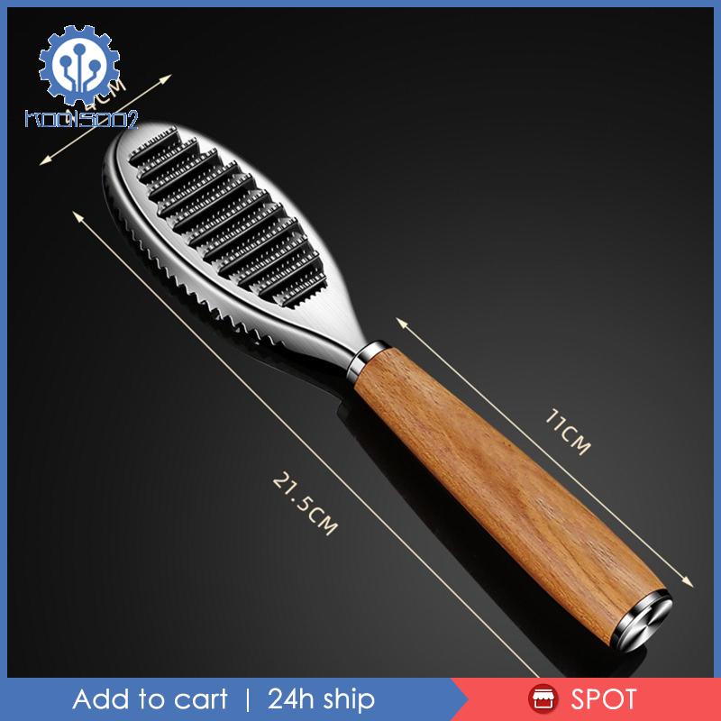 Set 2 Dụng Cụ Đánh Vảy Cá Tay Cầm Bằng Gỗ Tiện Dụng Cho Nhà Bếp