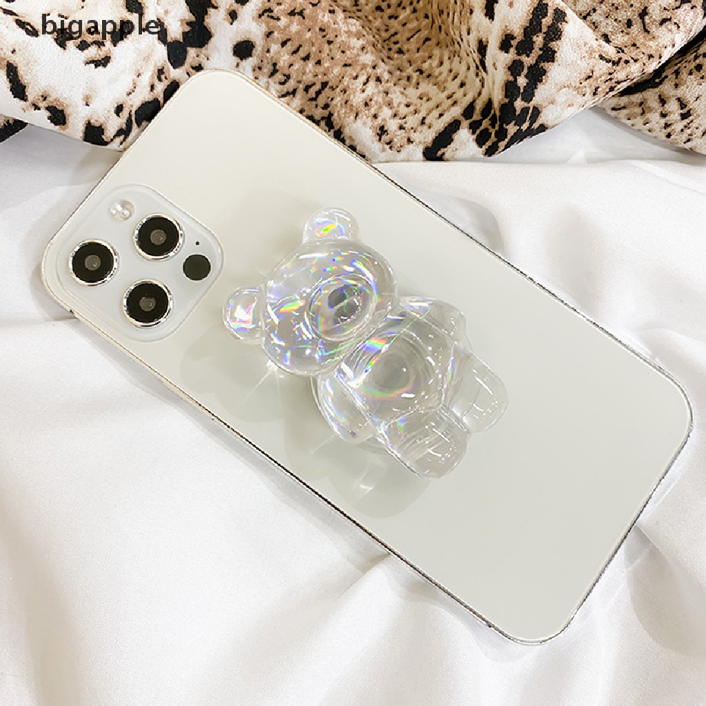 Bigapple Giá Đỡ Điện Thoại Hình Gấu Pha Lê Nhiều Màu 3D Hàn Quốc RDG