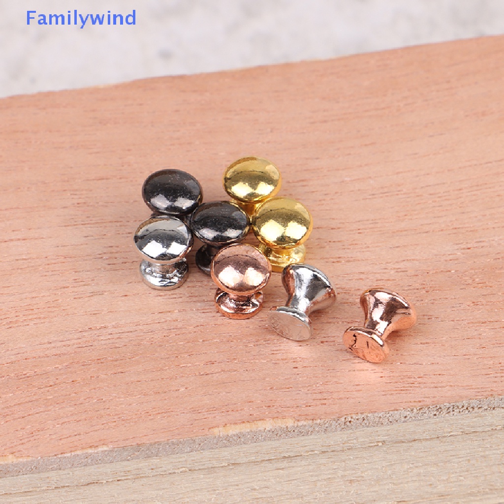 Set 8 Tay Nắm Cửa / Ngăn Kéo Tủ Hình Tròn Trang Trí Nhà Búp Bê Tỉ Lệ 1: 12