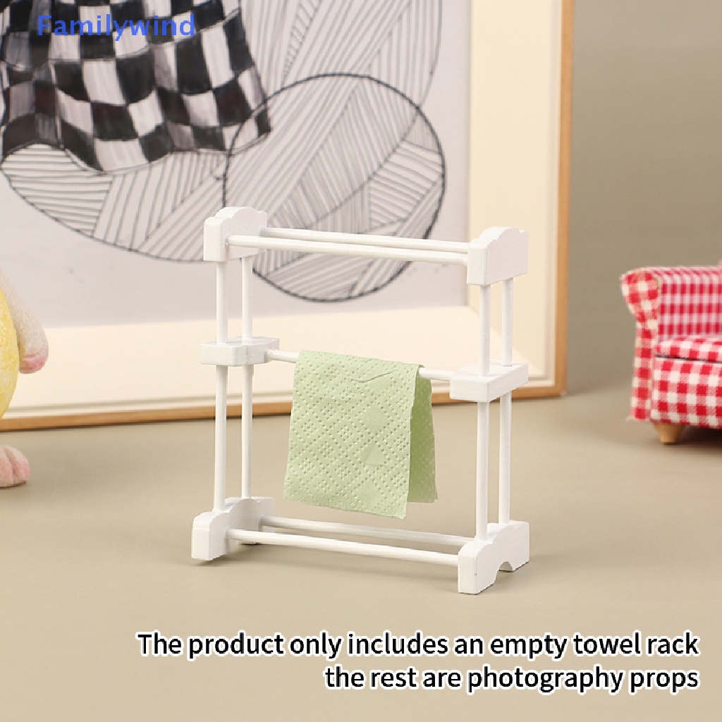 Giá Phơi Khăn Lau Tay Màu Trắng Trang Trí Nhà Búp Bê Tỉ Lệ 1: 12