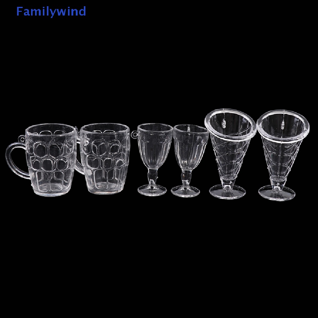 Set 5 Ly Trong Suốt Dùng Trang Trí Nhà Búp Bê