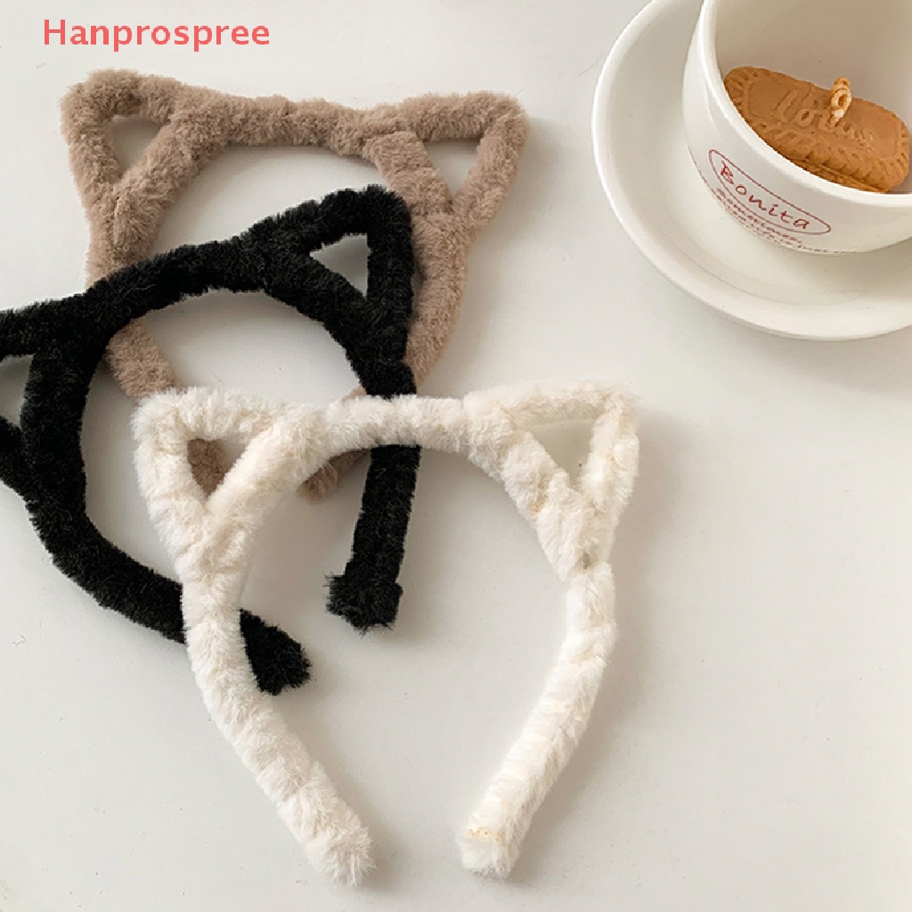 Băng Đô Cài Tóc Tai Mèo Bằng Len Phối Nhung Thời Trang Thu Đông Cho Nữ