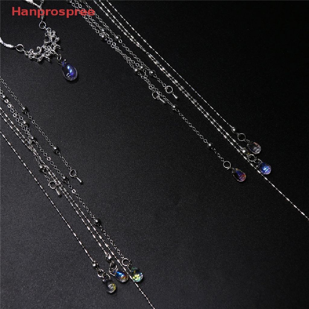 Hanprospree > Băng Đô Cài Tóc Chuỗi Xích Đính Đá Hình Giọt Nước Phối Tua Rua Phong Cách Trung Hoa Cổ Điển