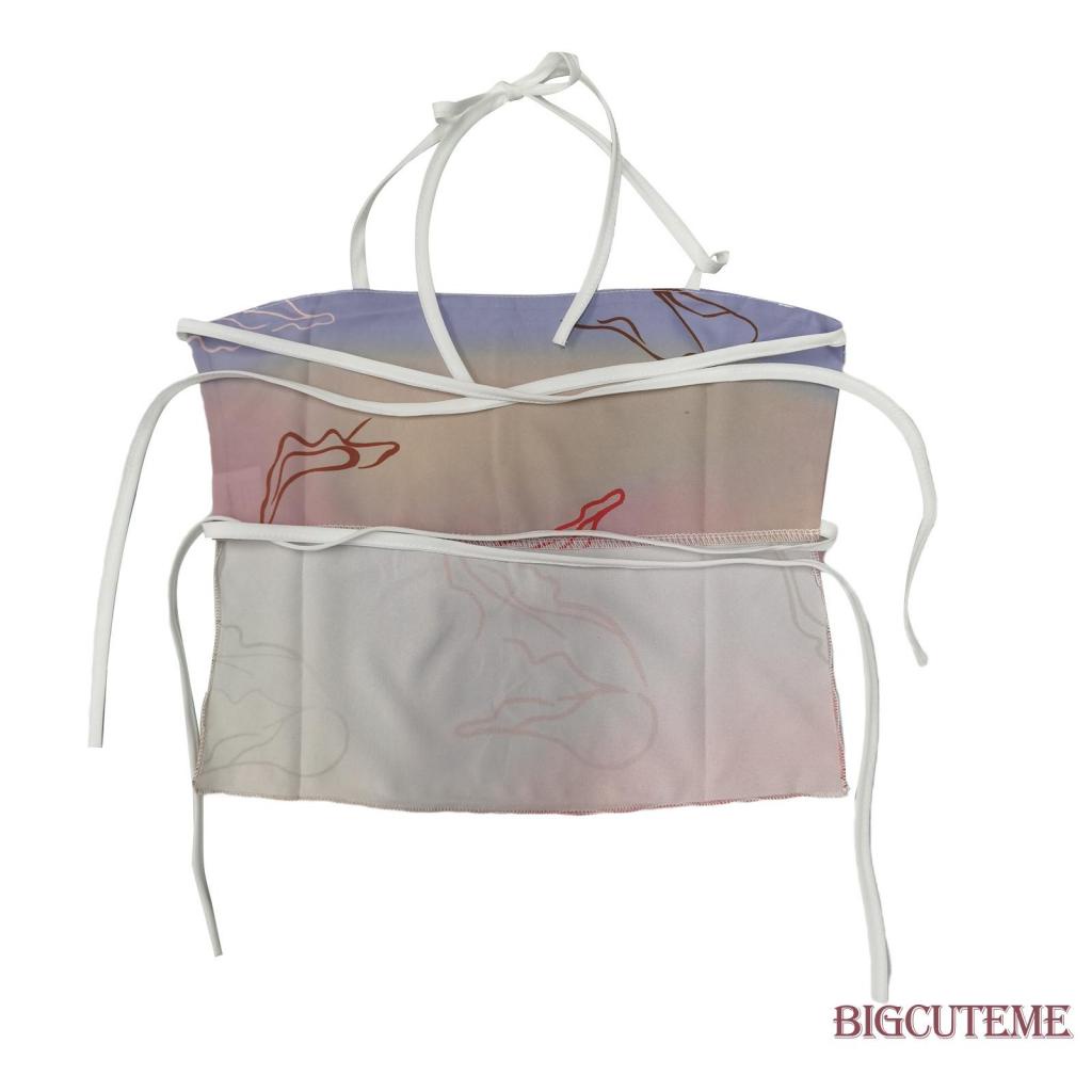 Áo Hai Dây Cổ Vuông Họa Tiết Màu Nhuộm Thời Trang Cho Nữ