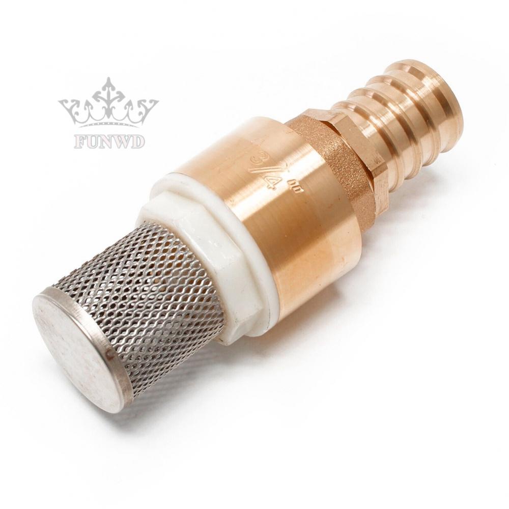 【FUNWD】Brass Valve DN20 26.16mm (3/4Inch) Check Valve Stainless Steel Basket Suction