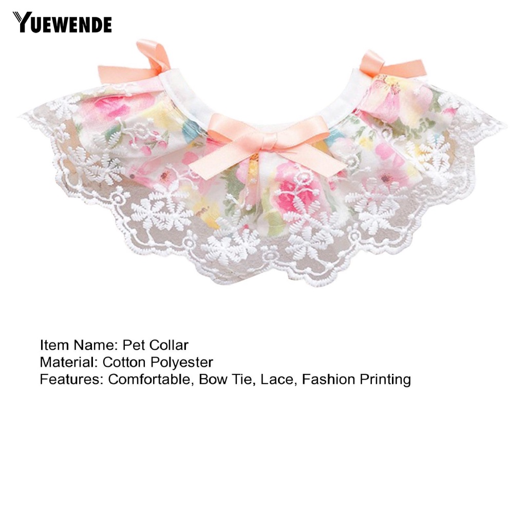 Yue.z Khăn Choàng Cổ Thắt Nơ In Họa Tiết Hoa Dành Cho Thú Cưng Bắt Mắt