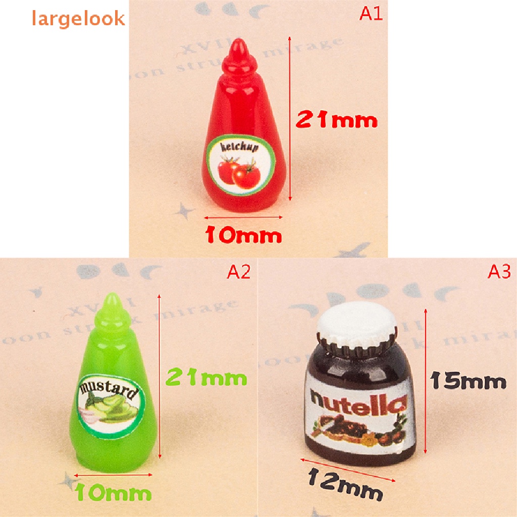 Set 10 Mô Hình Chai Sốt Sô Cô La Tỉ Lệ 1: 12 Mini Trang Trí Nhà Búp Bê