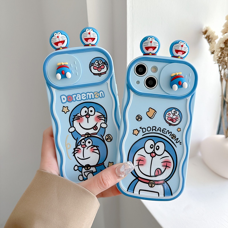 Ốp Điện Thoại TPU Dẻo Họa Tiết Doremon 3D Dễ Thương Cho iPhone 14 13 12 Pro Max Plus 11